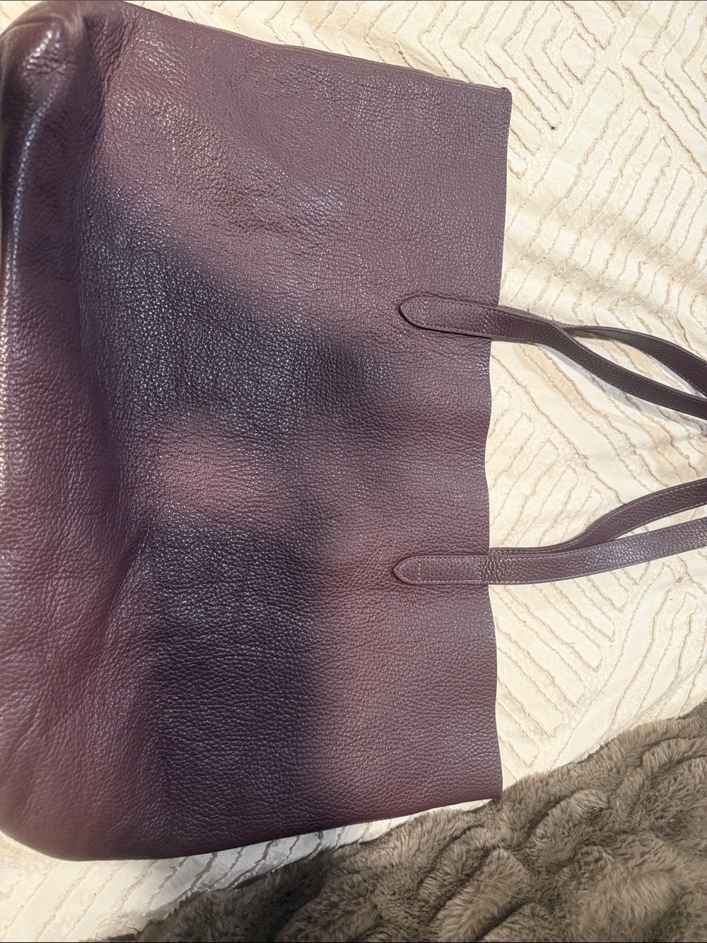 Cuyana Plum Leather Tote